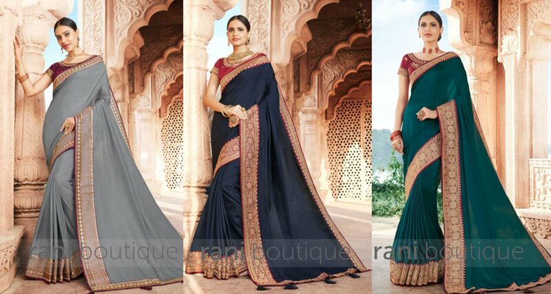 party-wear border sarees